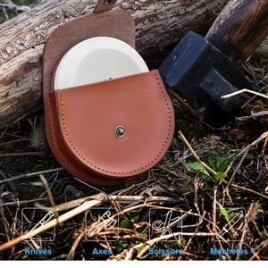 Brown Leather Knife Sharpener With Pouch